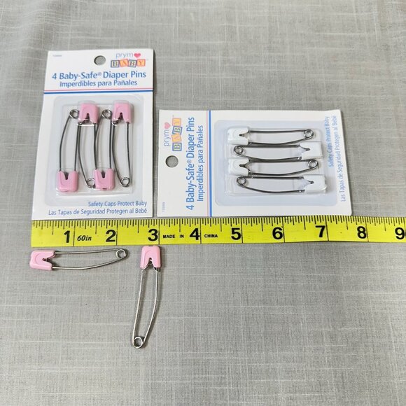 NIB Prym 20 Baby Safe Diaper Pins Blue Pink and White - Picture 8 of 9
